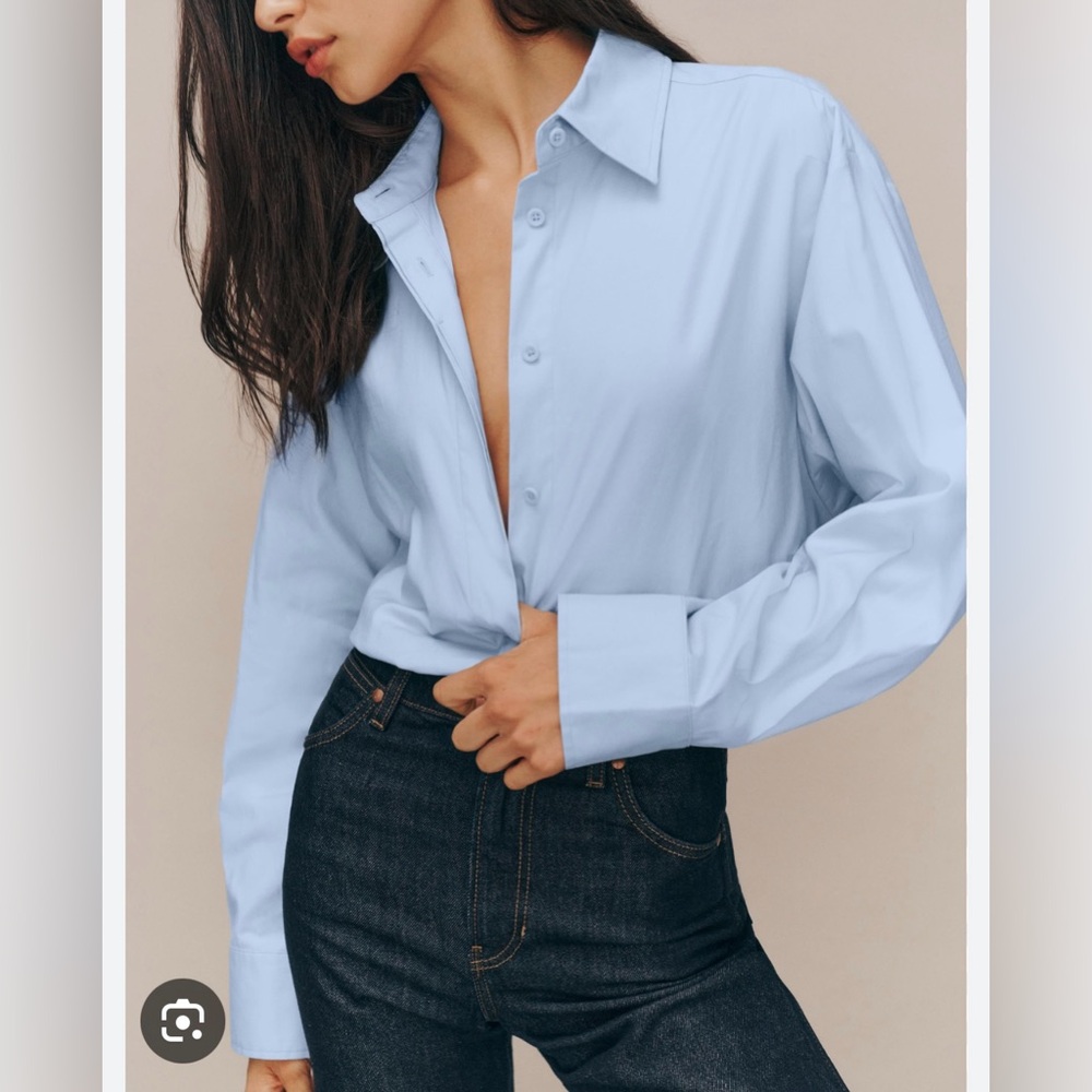 Reformation Light Blue Blouse